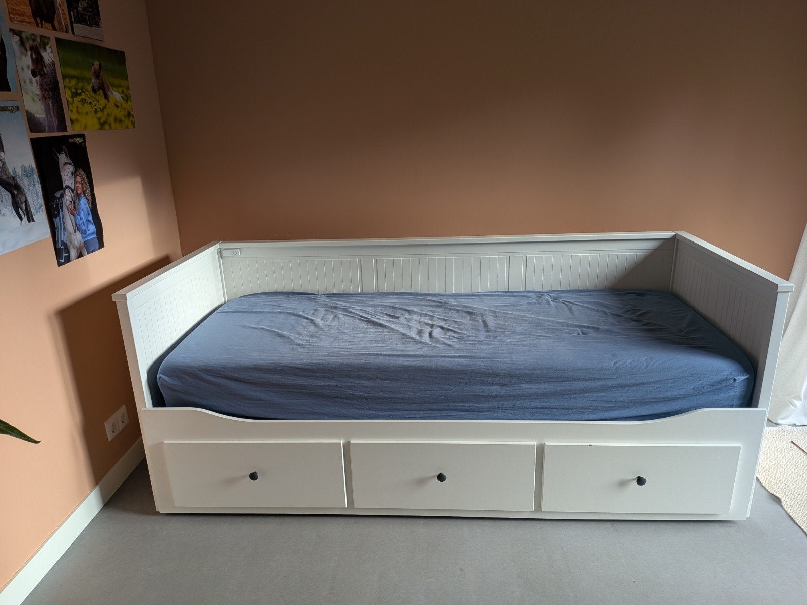 IKEA HEMNES bedbank met 3 lades – wit – zonder matras, Huis en Inrichting, Gebruikt, Wit, Tweepersoons, Ophalen of Verzenden