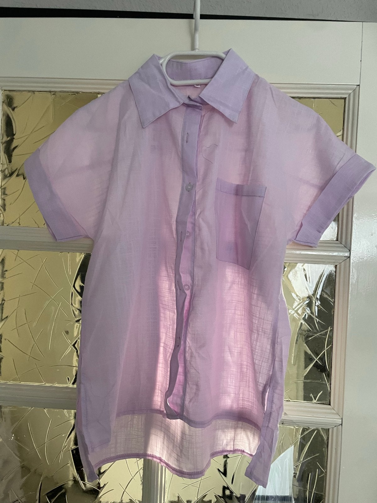 Lila oversized blouse met korte mouwen, Ophalen of Verzenden, Nieuw, Maat 38/40 (M), Paars