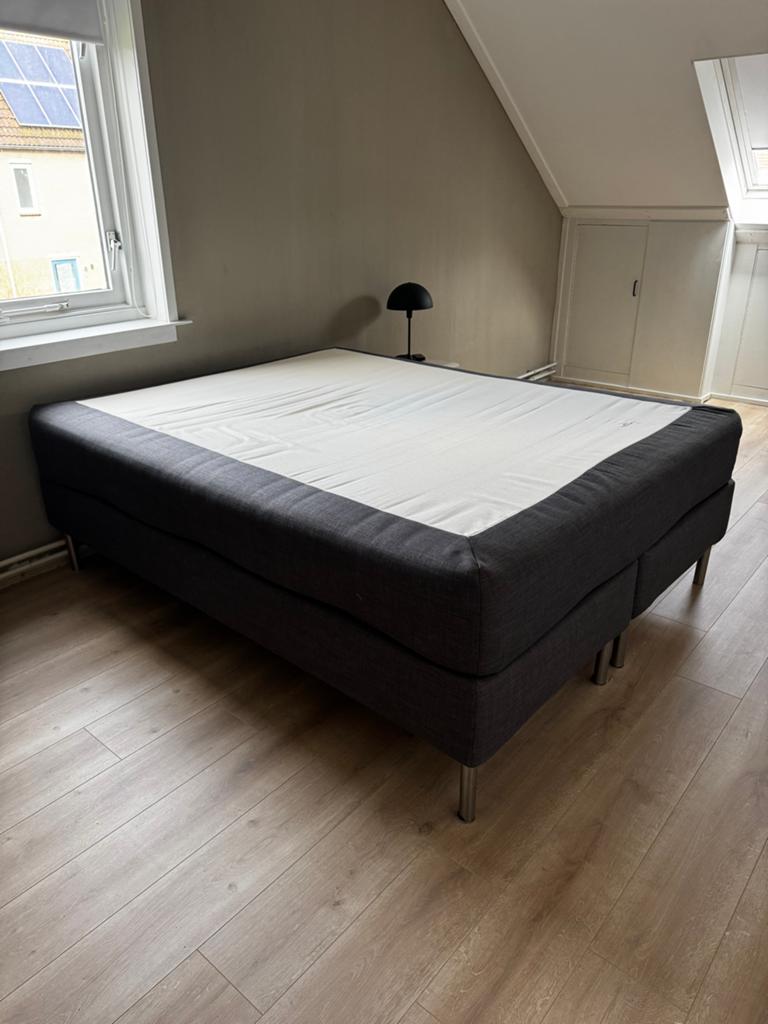 IKEA tweepersoonsbed 160x200 met matras en topper, Gebruikt, Tweepersoons, Ophalen of Verzenden, 200 cm