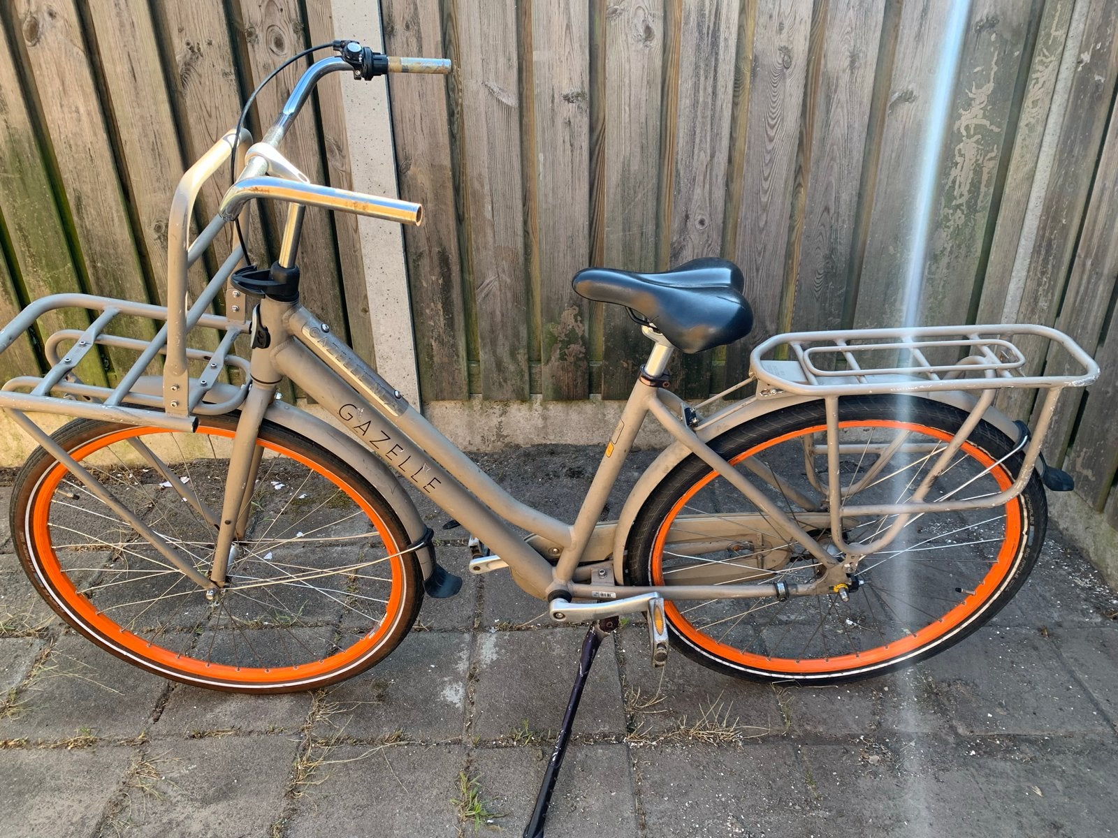 Gazelle NL opknap fiets met voordrager en achterdrager, Ophalen, Terugtraprem, Gebruikt, 47 tot 50 cm