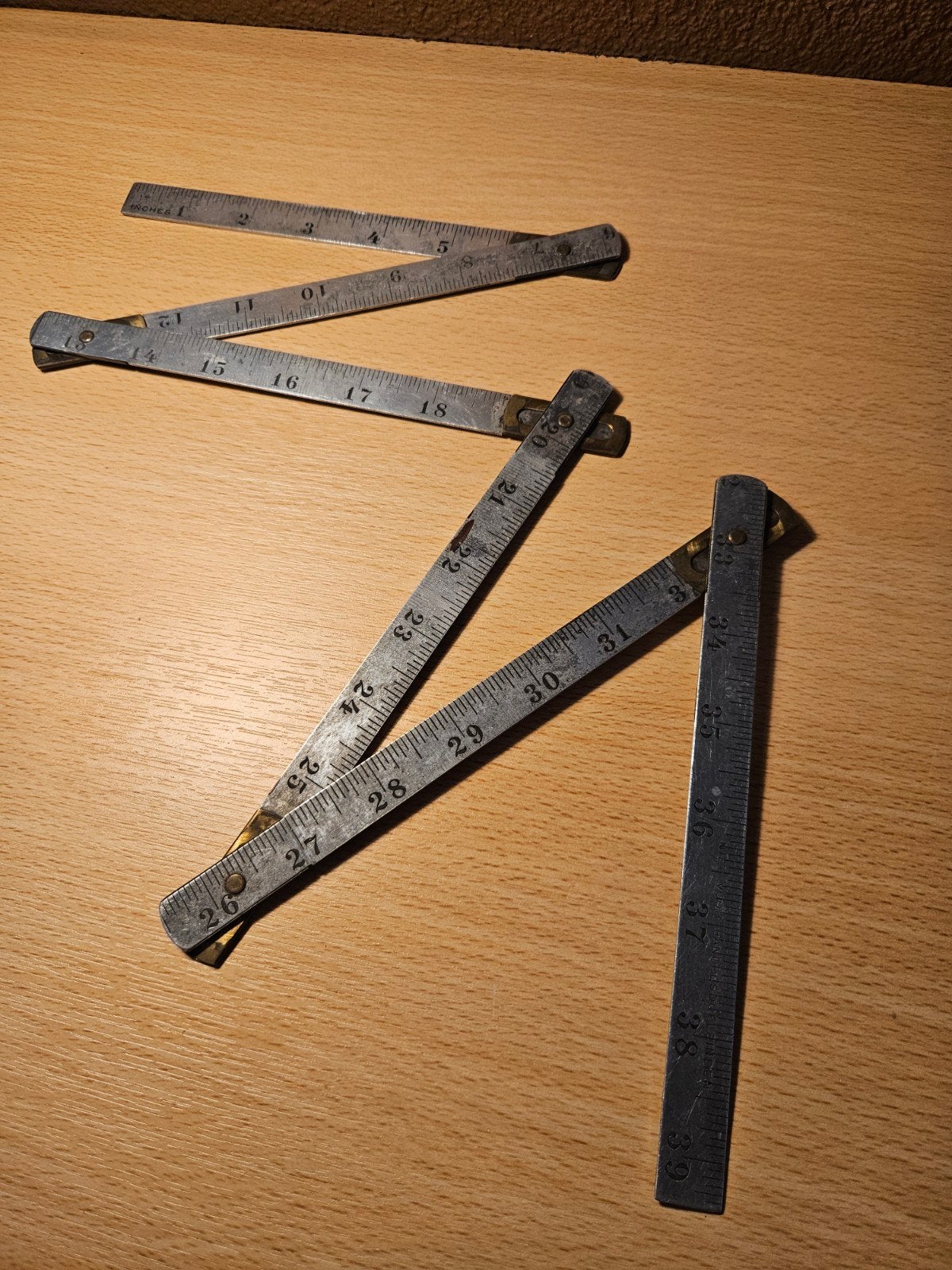 Vintage metalen duimstok - Meter, Ophalen of Verzenden