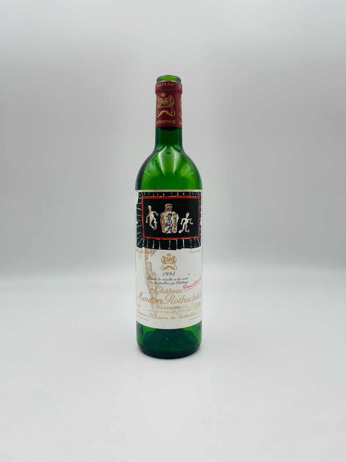 Lege Mouton Rothschild wijnfles 1994, Ophalen of Verzenden, Gebruikt, Frankrijk, Rode wijn