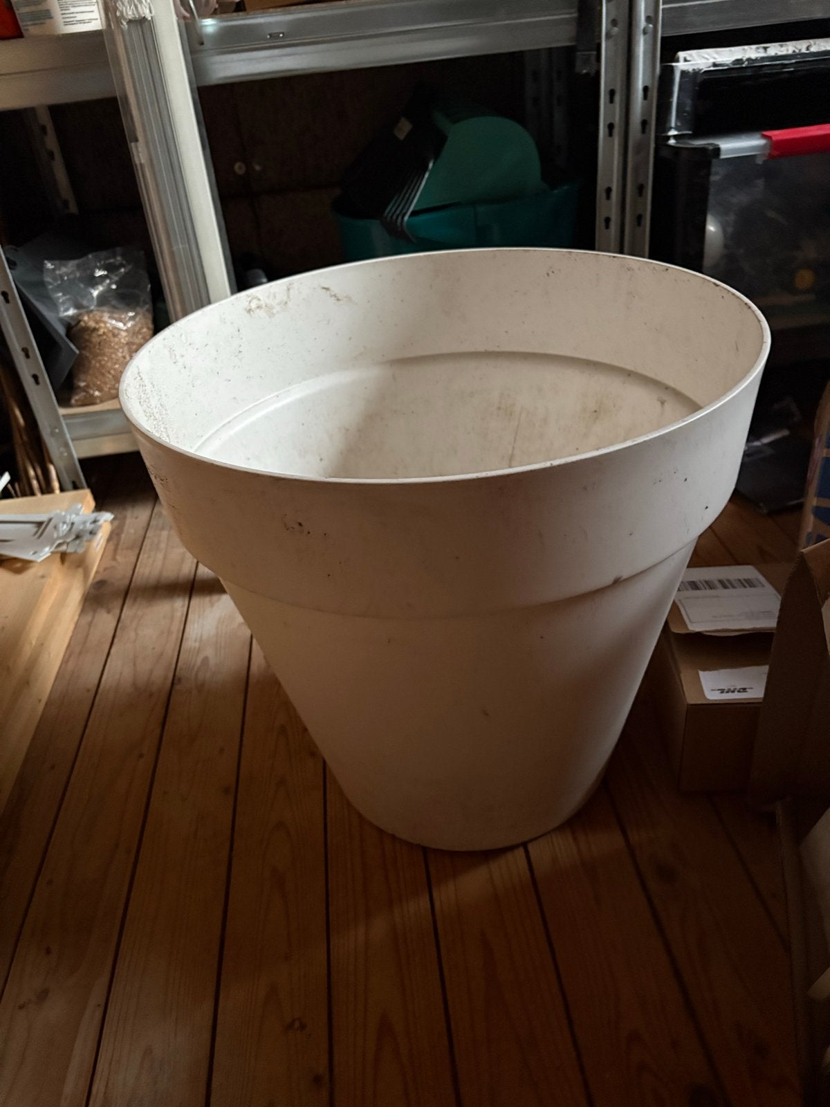 Elho witte bloempot plantenbak Loft Urban 50 cm, Ophalen, Kunststof, Gebruikt, Minder dan 60 cm