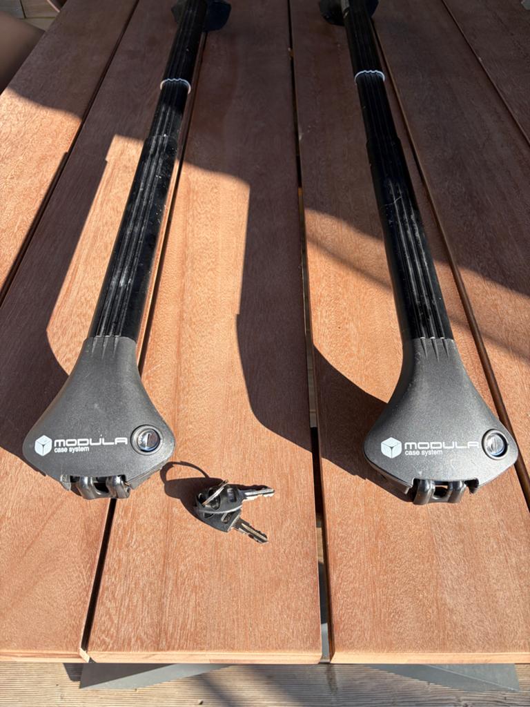 Modula OvalBar System aluminium dakdragers - Max 100 KG, Auto diversen, Dakdragers, Ophalen, Zo goed als nieuw