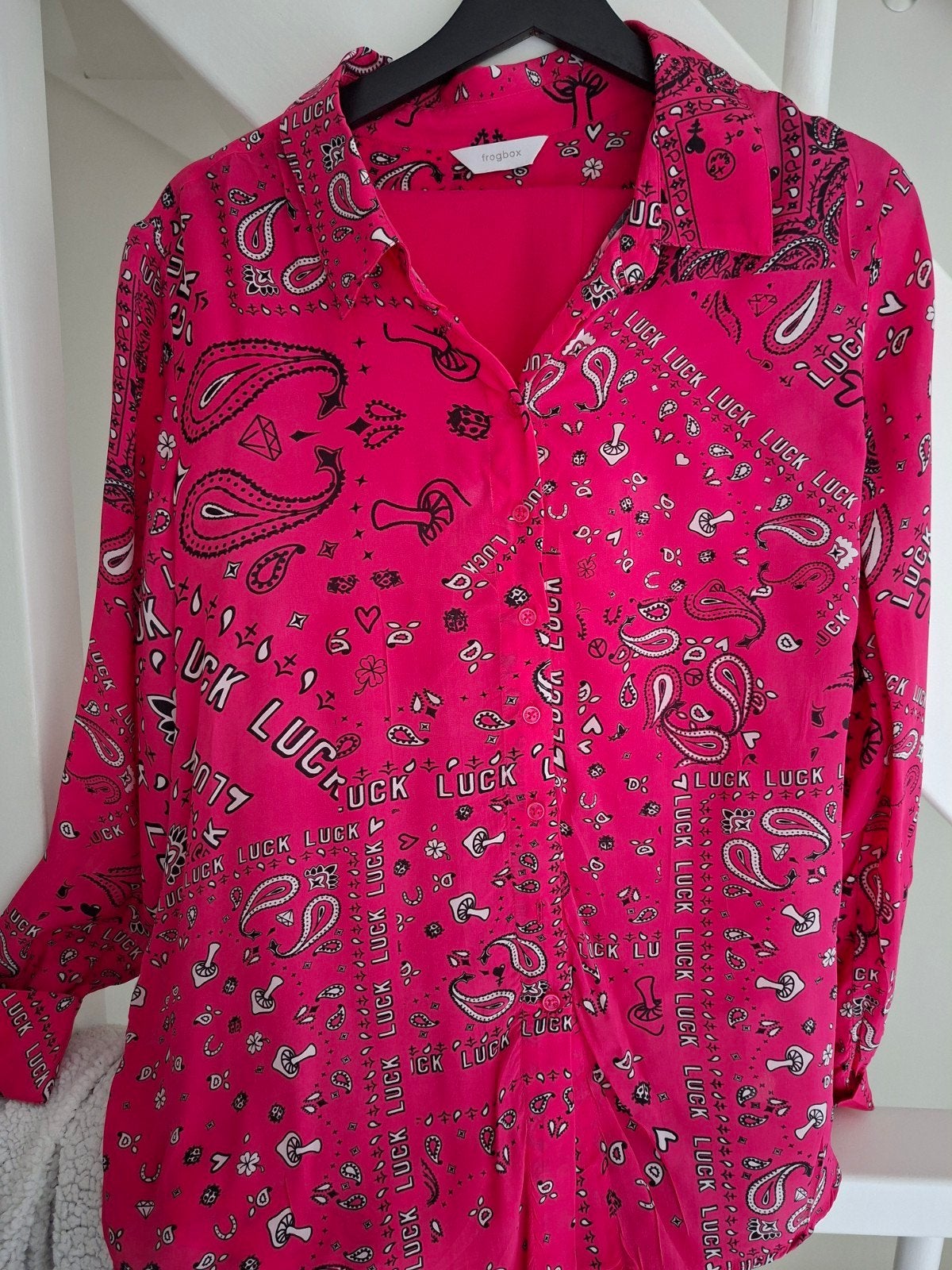 Fuchsia pantalon en blouse, Cambio en Frogbox, Zo goed als nieuw, Roze, Lang