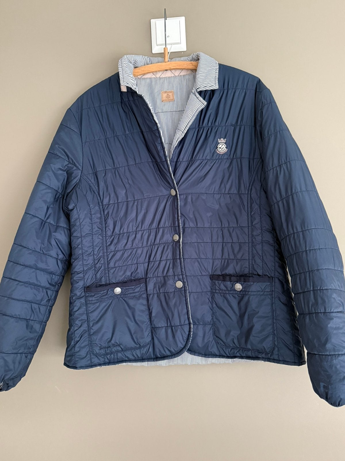 donkerblauw tussenjas/quilted blazer van L'Argentina, Verzenden, Zo goed als nieuw, Maat 46/48 (XL) of groter, Blauw