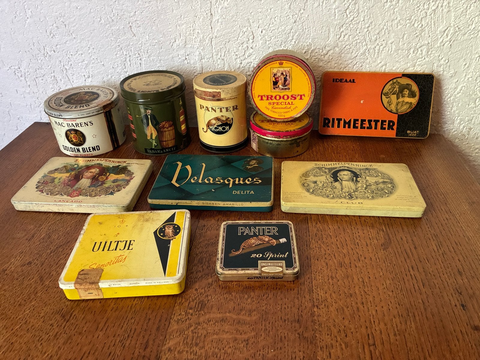 Vintage sigarenblikken, Verzamelen, Blikken, Verzenden, Gebruikt, Overige