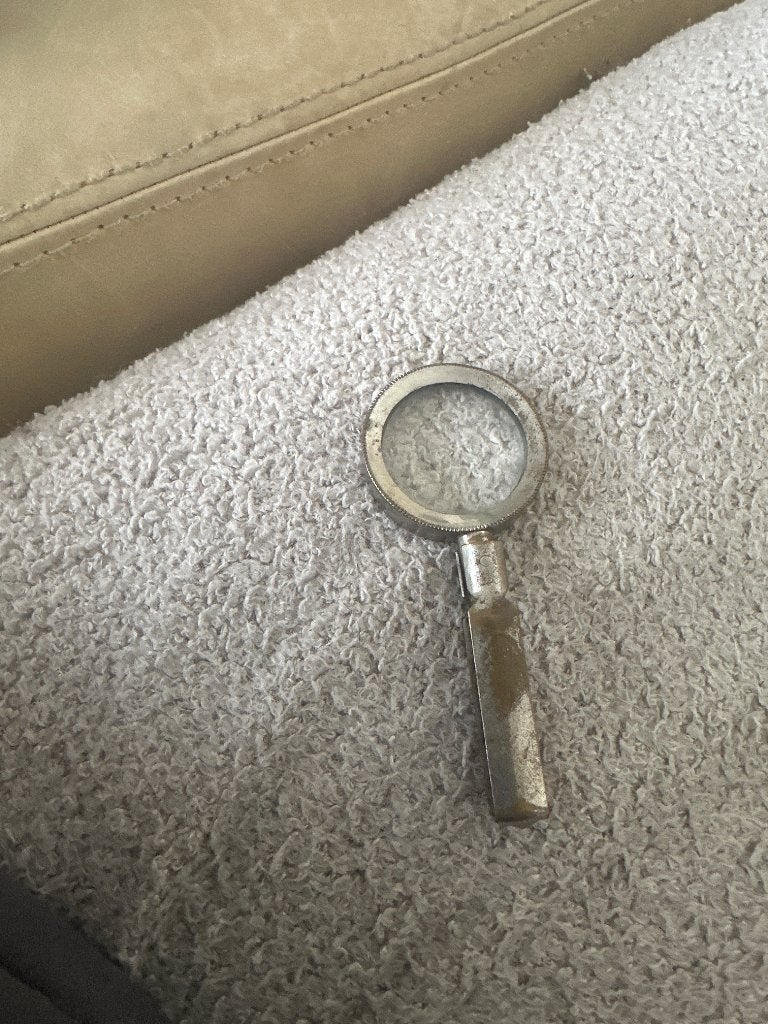 Vintage Metalen Vergrootglas / Bureautoep met Opengewerkt H, Ophalen of Verzenden, Gebruikt, Vergrootglas of Loep
