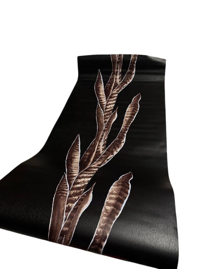 Rasch Behang Zwart met Bladeren – Modern Botanisch Design, Huis en Inrichting, Stoffering | Behang, Ophalen of Verzenden, Zwart