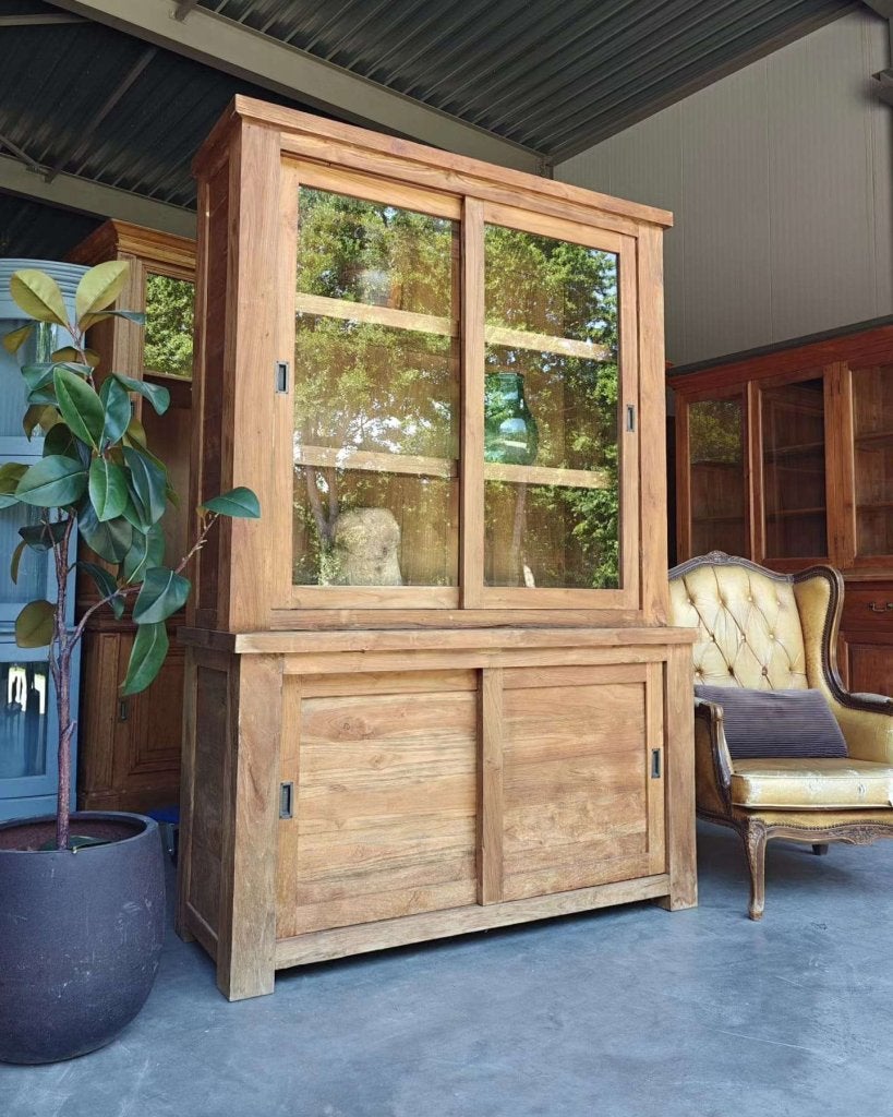 Stoere teakhouten buffetkast | Reclaimed teakhout   #4120, Gebruikt, -, 200 cm of meer, -