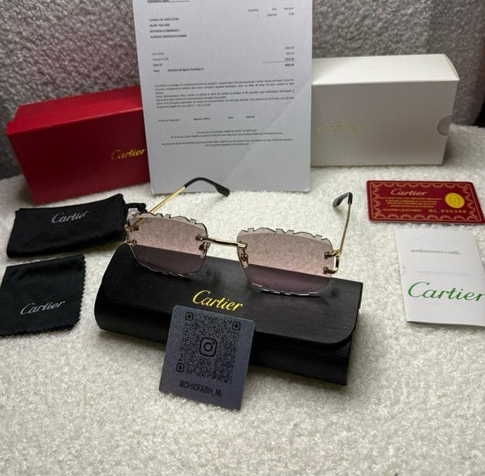 Cartier Diamond cut zonnebril Paars, Ophalen of Verzenden, Zo goed als nieuw, Overige kleuren, Overige merken