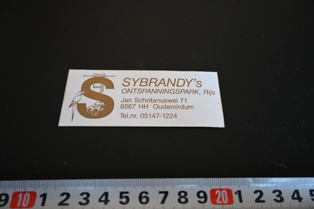 sticker Oudemirdum SYBRANDY's ontspanningspark Rijs, Ophalen, Zo goed als nieuw, Sticker