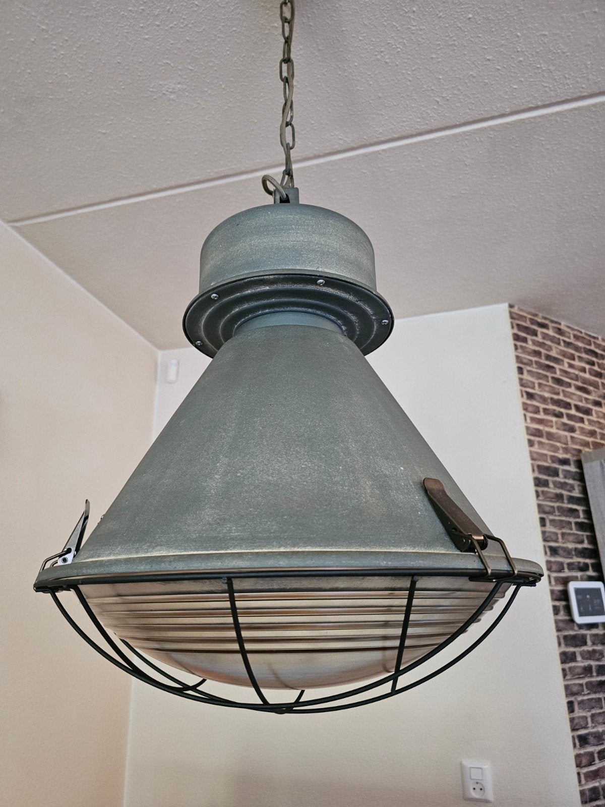 industriële hanglamp, Huis en Inrichting, Ophalen, Zo goed als nieuw, Metaal, Industriëel