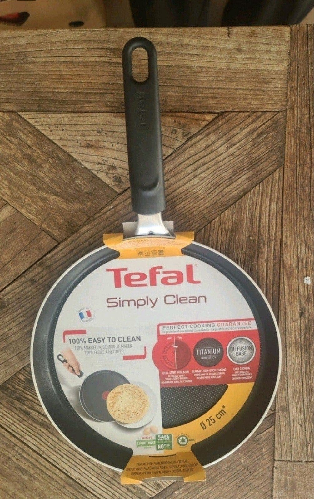 Tefal Simply Clean pannenkoekenpan - Crêpepan 25 cm nieuw, Overige typen, Nieuw, Ophalen of Verzenden, Zwart
