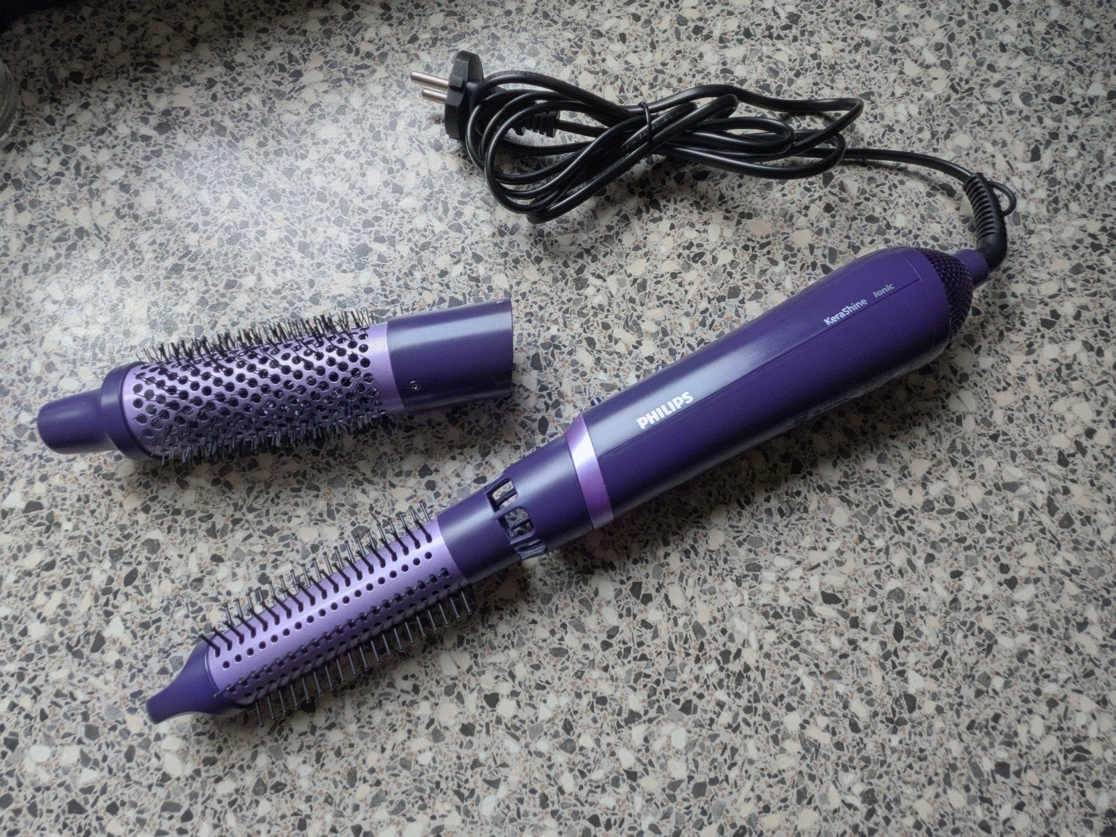 Philips KeraShine Ionic Föhnborstel - Paars, Ophalen, Gebruikt, Föhn of Haardroger