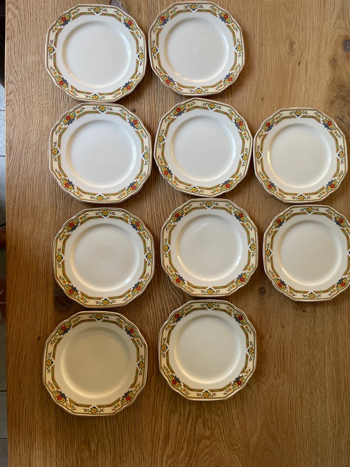 Set van 10 vintage gebaksbordjes W.H. Grindley & Co. Ltd., Ophalen of Verzenden