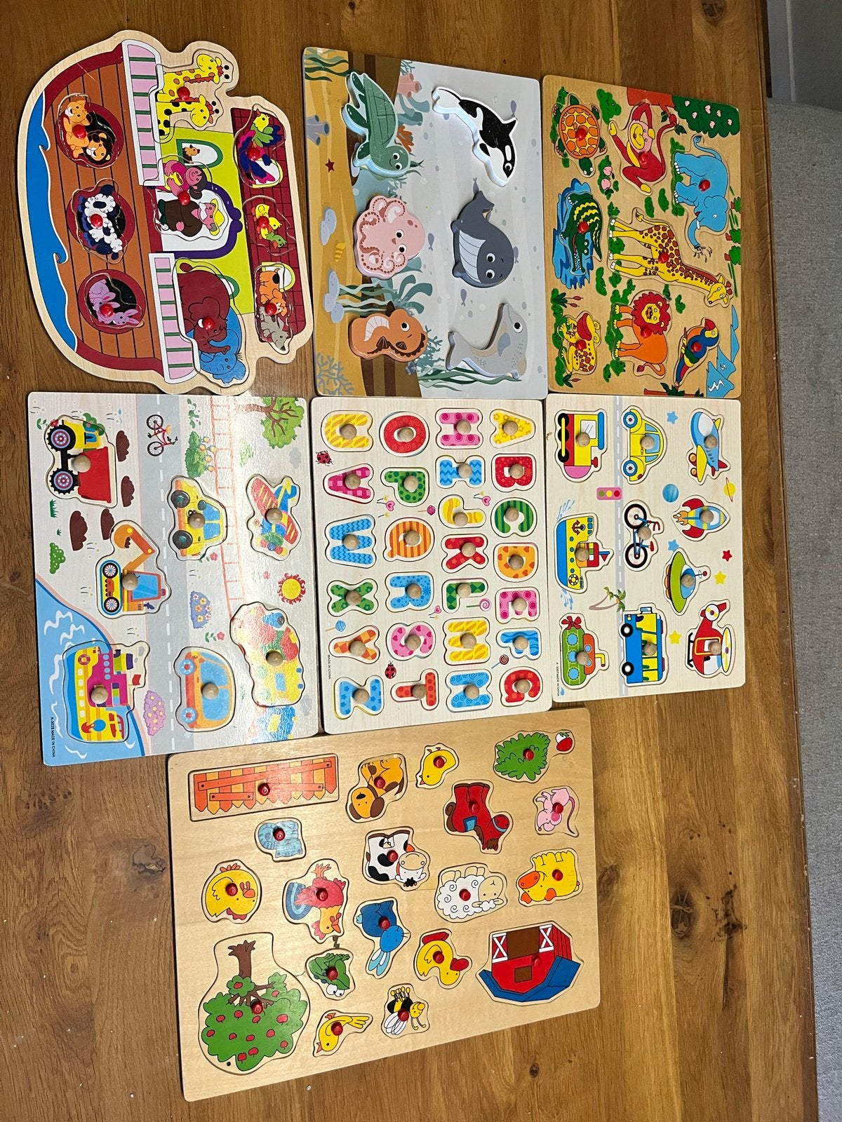 Houten Puzzels voor Kinderen 7 stuks, 2 tot 4 jaar, Gebruikt, 10 tot 50 stukjes, Ophalen of Verzenden