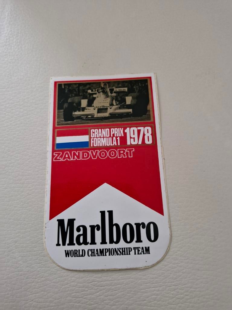 Marlboro Grand Prix Formule 1 Zandvoort 1978 Sticker, Ophalen of Verzenden, Gebruikt, Formule 1