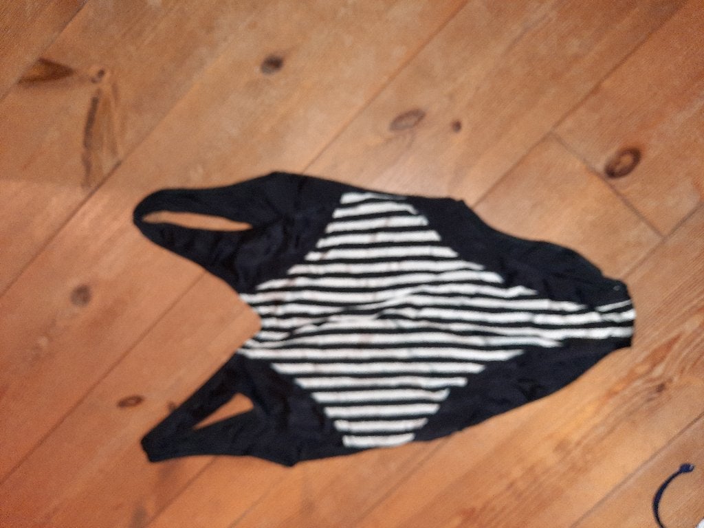 gestreepte vintage badpak 42, Ophalen of Verzenden, Zo goed als nieuw, Zwart, Badpak