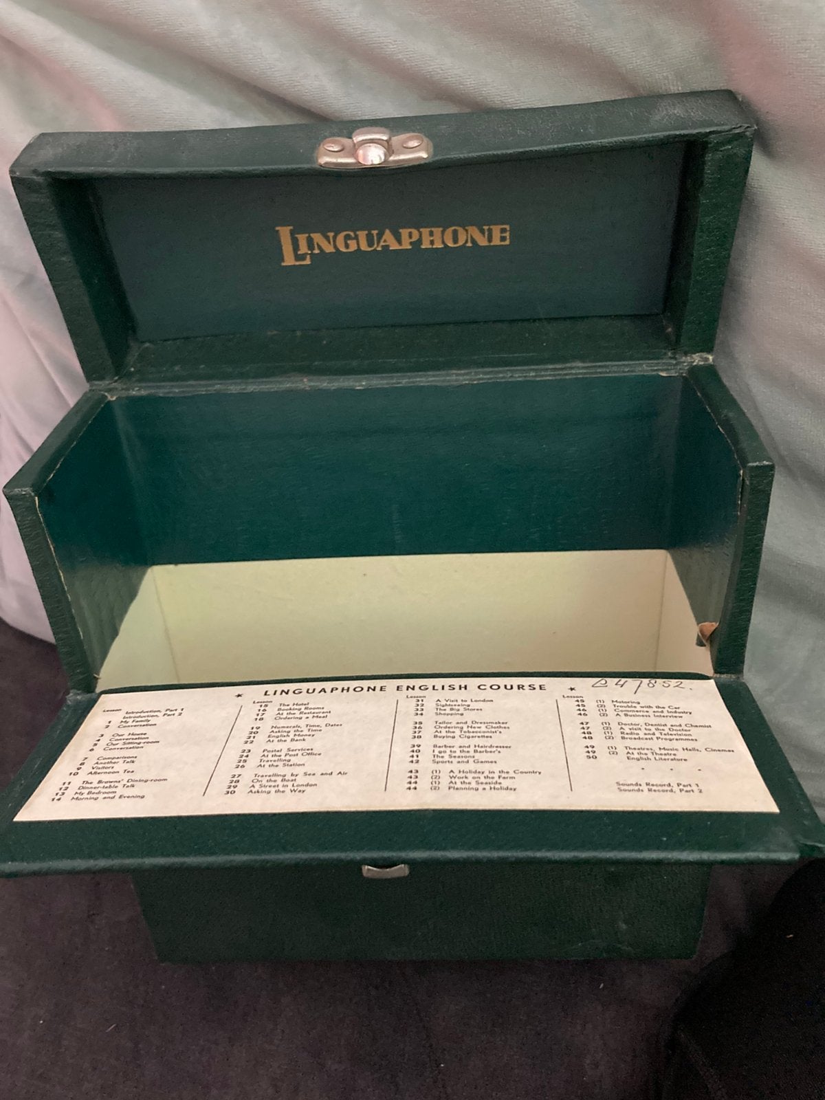 Vintage Linguaphone Engelse Cursus – 45 Toeren Platen Set, Ophalen, Gebruikt