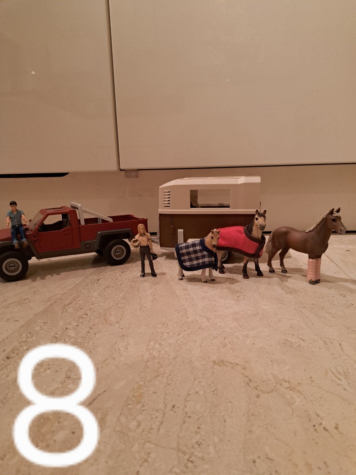 schleich trailer met paarden, Ophalen of Verzenden, Gebruikt