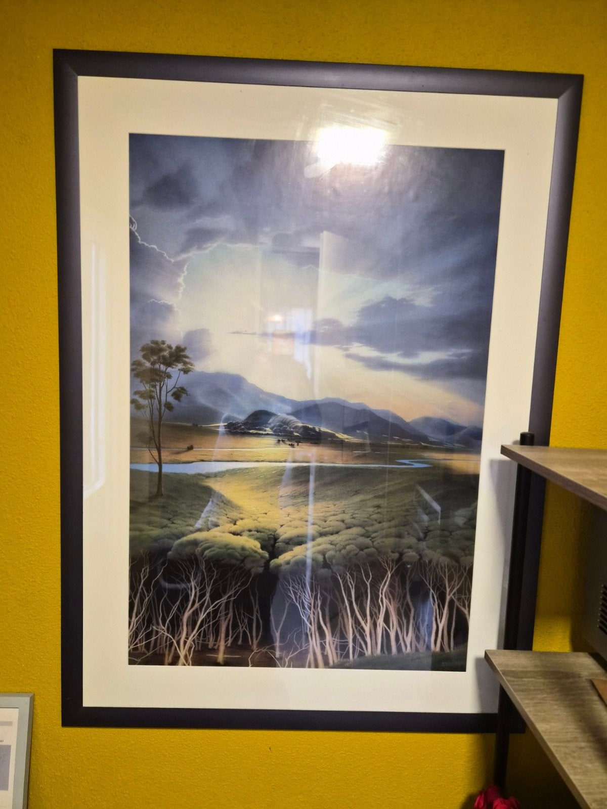 Schilderij Landschap met lijst van Peter Douwsma Appingedam, Ophalen of Verzenden, Ingelijst, Landschap