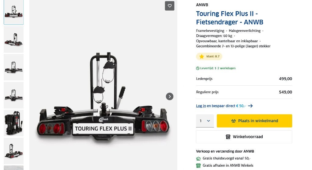 fietsdrager, Ophalen, Elektrische fiets, Zo goed als nieuw, 2 fietsen