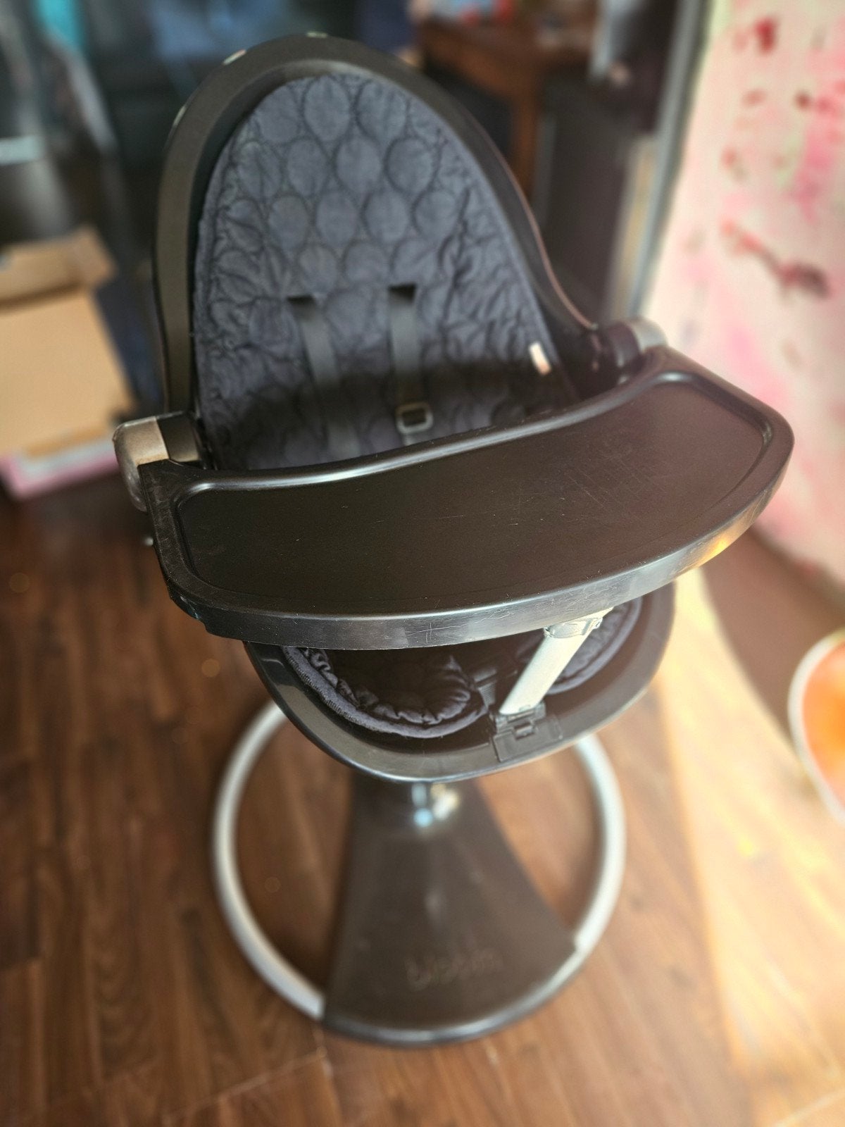 Bloom Fresco kinderstoel zwart/grijs met newborn zitje, Kinderen en Baby's, Kinderstoelen, Ophalen, Gebruikt, Meegroeistoel