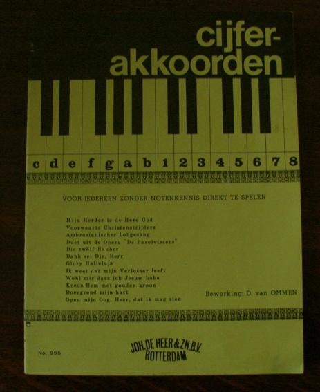CIJFERAKKOORDEN JOH DE HEER NR 955 ZIE FOTO'S, Muziek en Instrumenten, Gebruikt, Ophalen of Verzenden, Keyboard, Thema