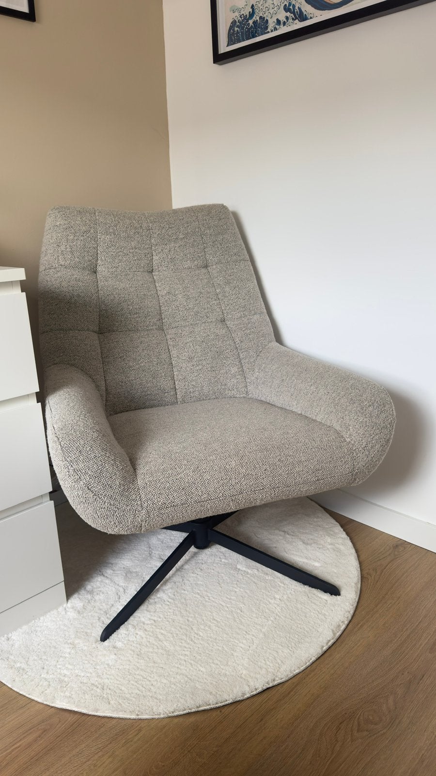 By Fonq Albie Fauteuil Beige, Ophalen, Zo goed als nieuw, 75 tot 100 cm, 50 tot 75 cm