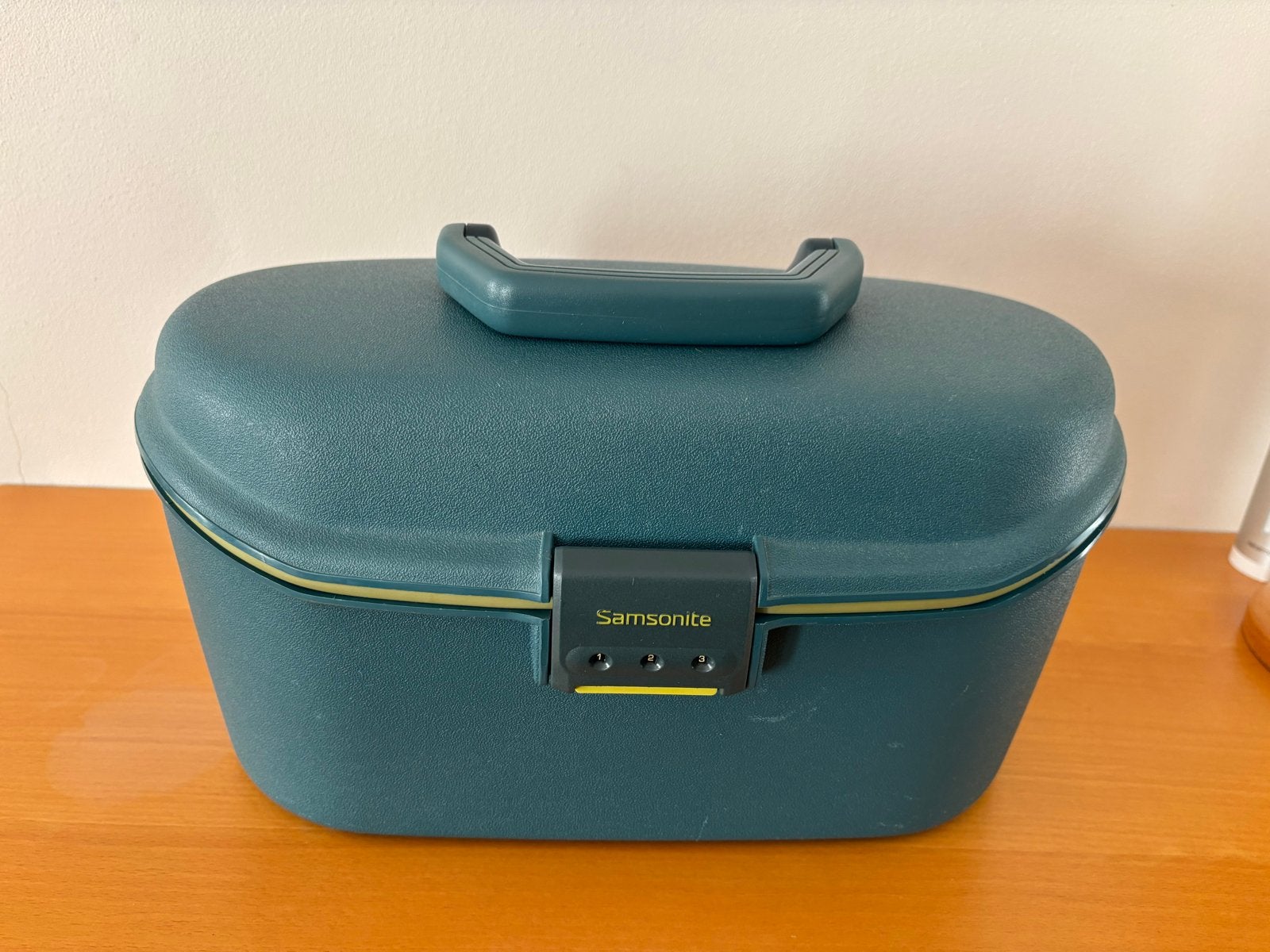 Vintage Samsonite toilettas/beautycase - Hardcase - Groen, Sieraden, Tassen en Uiterlijk, Gebruikt, Ophalen of Verzenden, Met slot