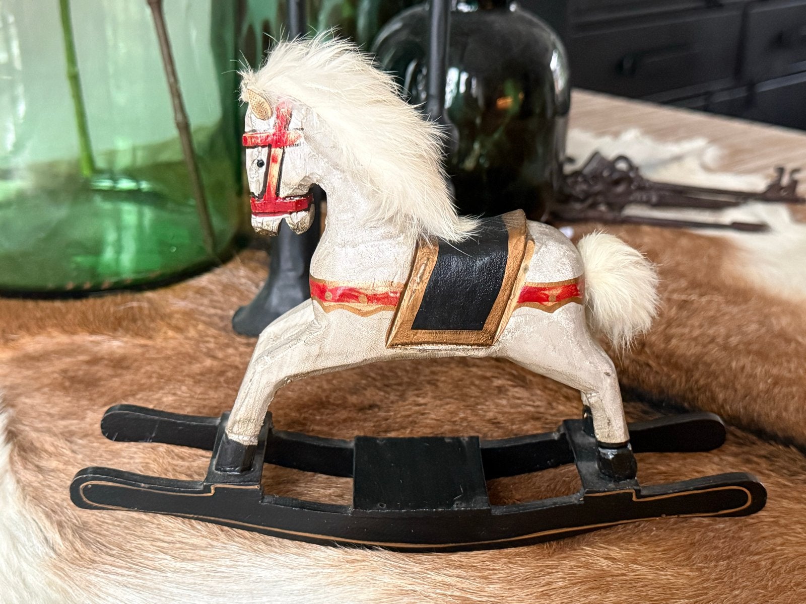 Antiek houten hobbelpaardje - decoratief, Antiek en Kunst, Verzenden