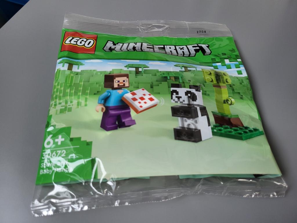 NIEUW Lego Minecraft set 30672 Steve en Baby Panda (polybag), Minecraft, Lego, Nieuw, Ophalen of Verzenden