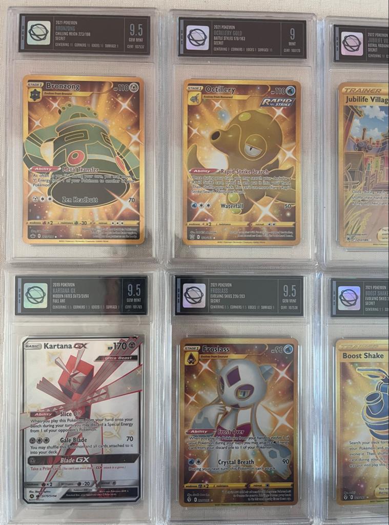 6 UGS Gegrade Pokémon Kaarten - Gem Mint & Mint, Ophalen of Verzenden, Nieuw, Meerdere kaarten