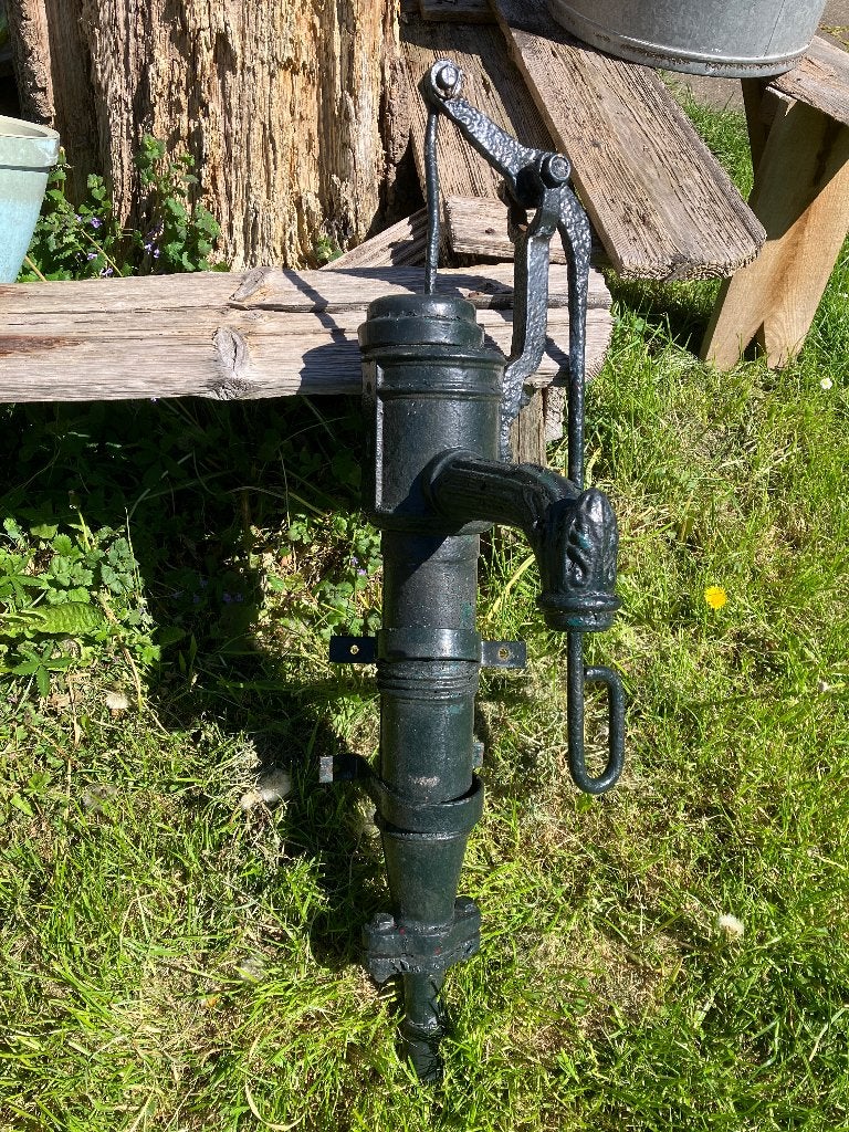 antiek waterpomp groen met slinger gietijzer, Ophalen, Gebruikt, Handmatig, Overige typen