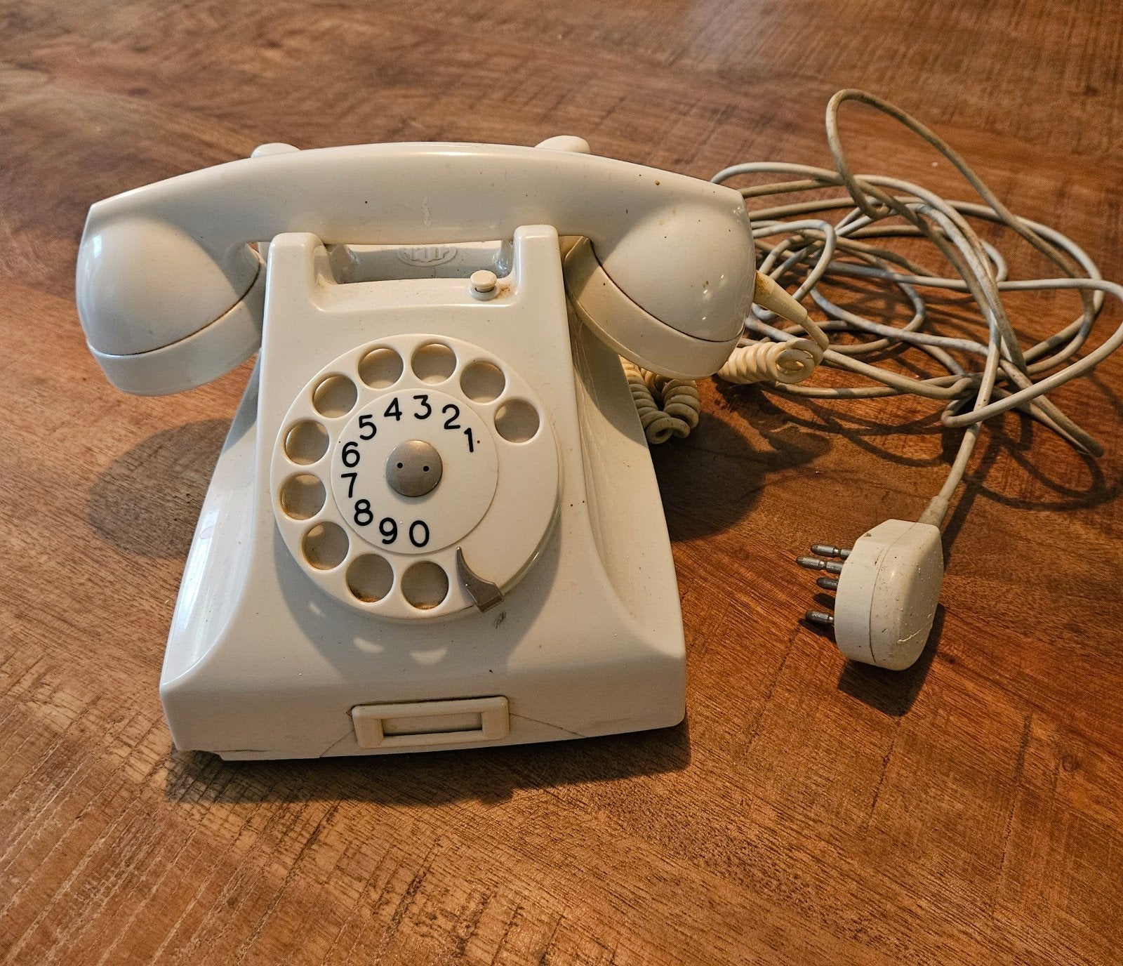 Bakelieten Telefoon met Draaischijf - Wit, Ophalen, Gebruikt, Met draaischijf