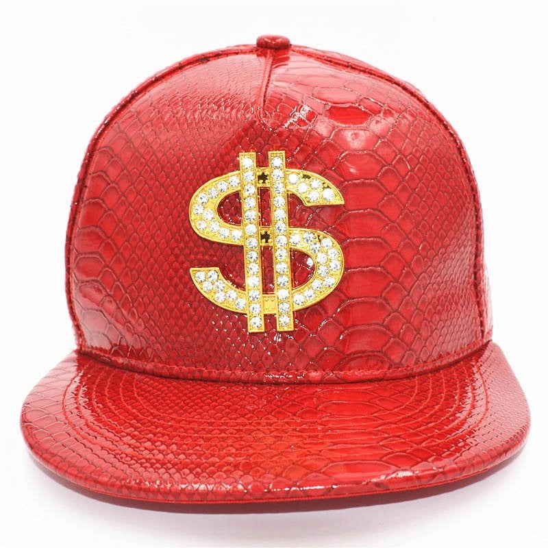 Rode dollar pet heren dames hiphop bling cap luxe snapback, Verzenden, Nieuw, Pet