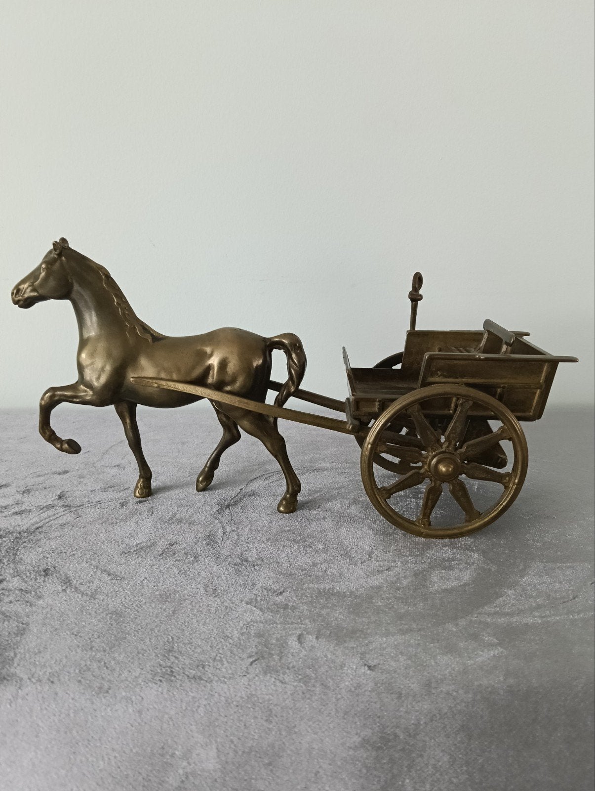 paard met koets Messing, Ophalen of Verzenden