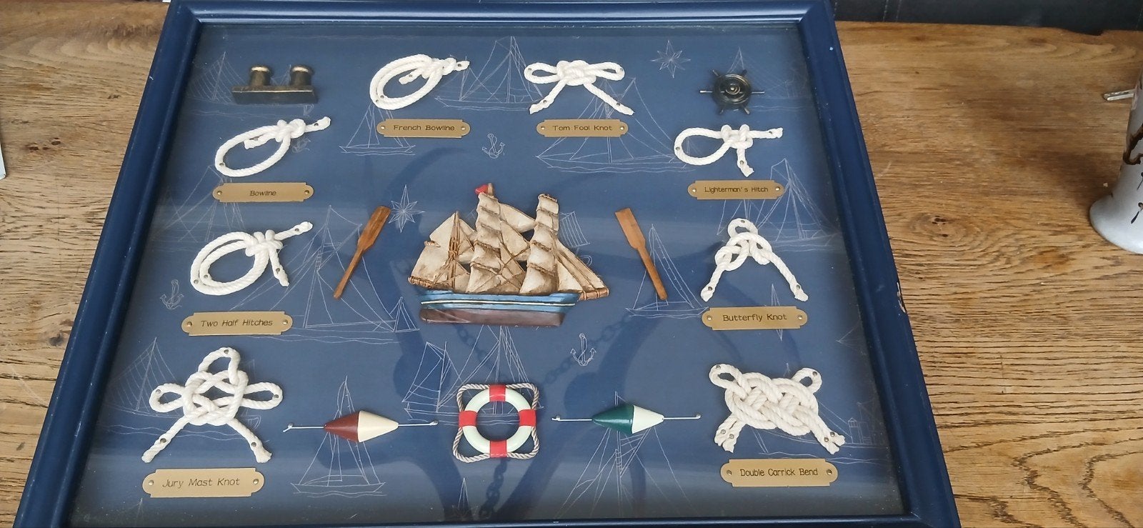 Nautische Knopen Display - Decoratief Zeilthema, Ophalen of Verzenden