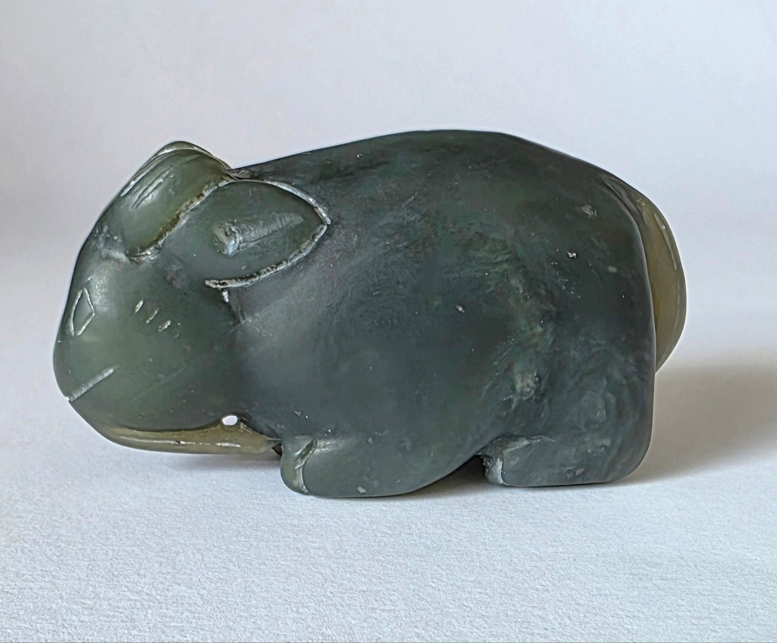 Oud Chinees Nefriet Jade Handgesneden Dier Figuur, Minder dan 20 cm, Ophalen of Verzenden, Steen of Keramiek, Beeld