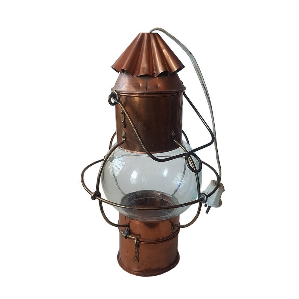 Antieke koperen scheepslamp/lantaarn, Ophalen of Verzenden