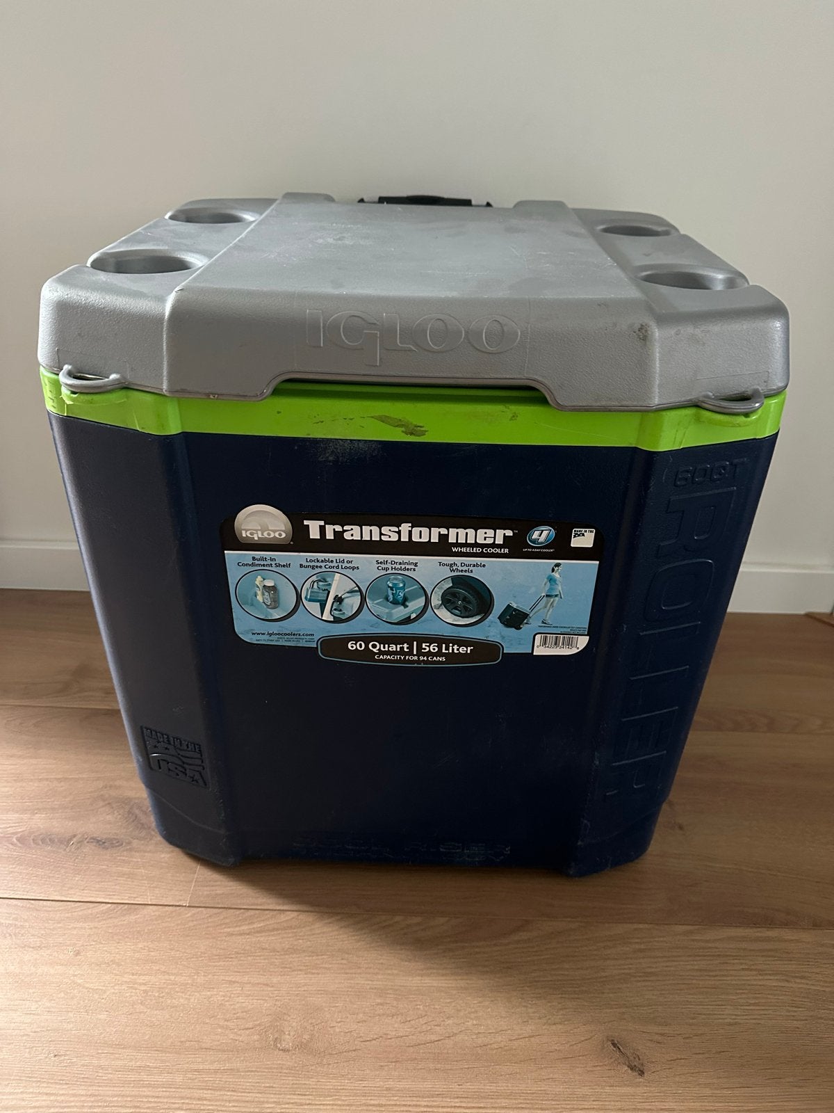 Igloo Transformer Koelbox 56 liter met wielen, Ophalen, Gebruikt, Koelbox, Koelelement