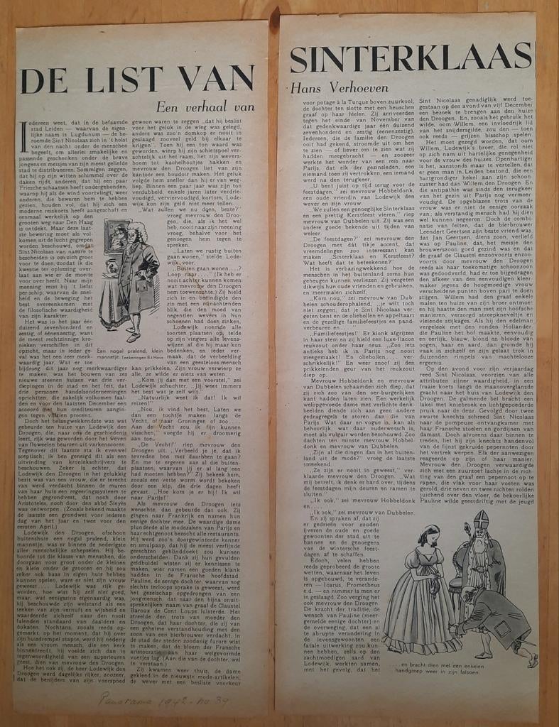 Oud krantenartikel De List van Sinterklaas - 1942, Boeken, Ophalen of Verzenden, Gelezen, Krant