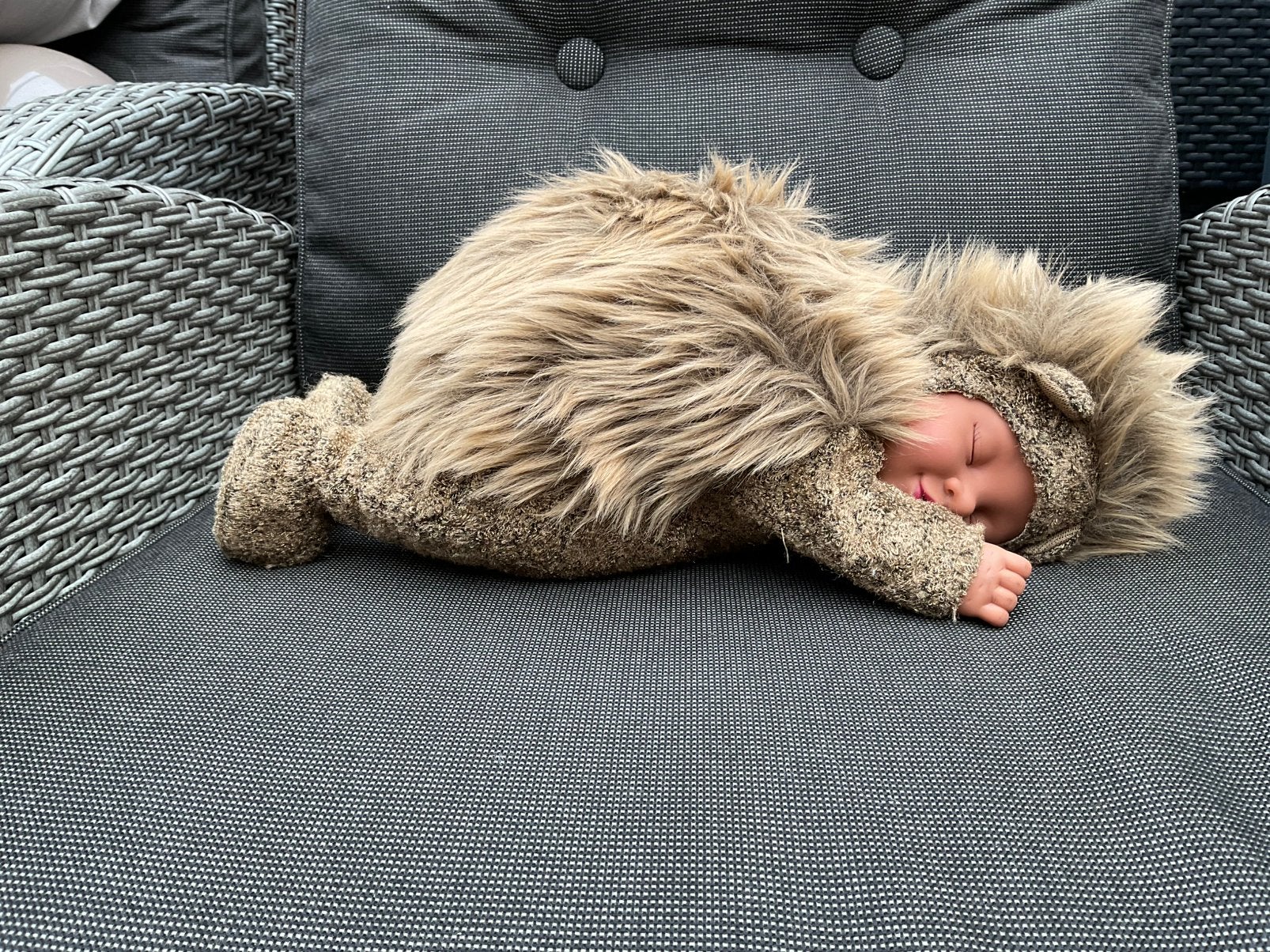 Nieuwe zgan grote Anne Geddes egel babypop pop 40cm, Ophalen, Nieuw, Babypop