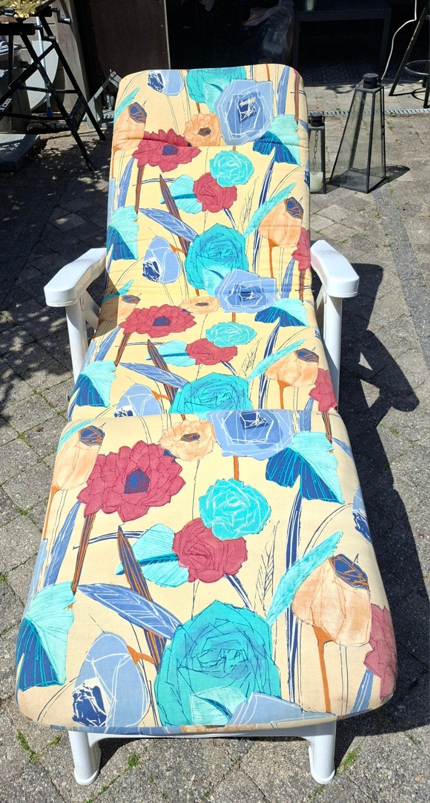 Wit ligbed, compleet met Hartman kussen., Tuin en Terras, Ophalen, Gebruikt, Kunststof