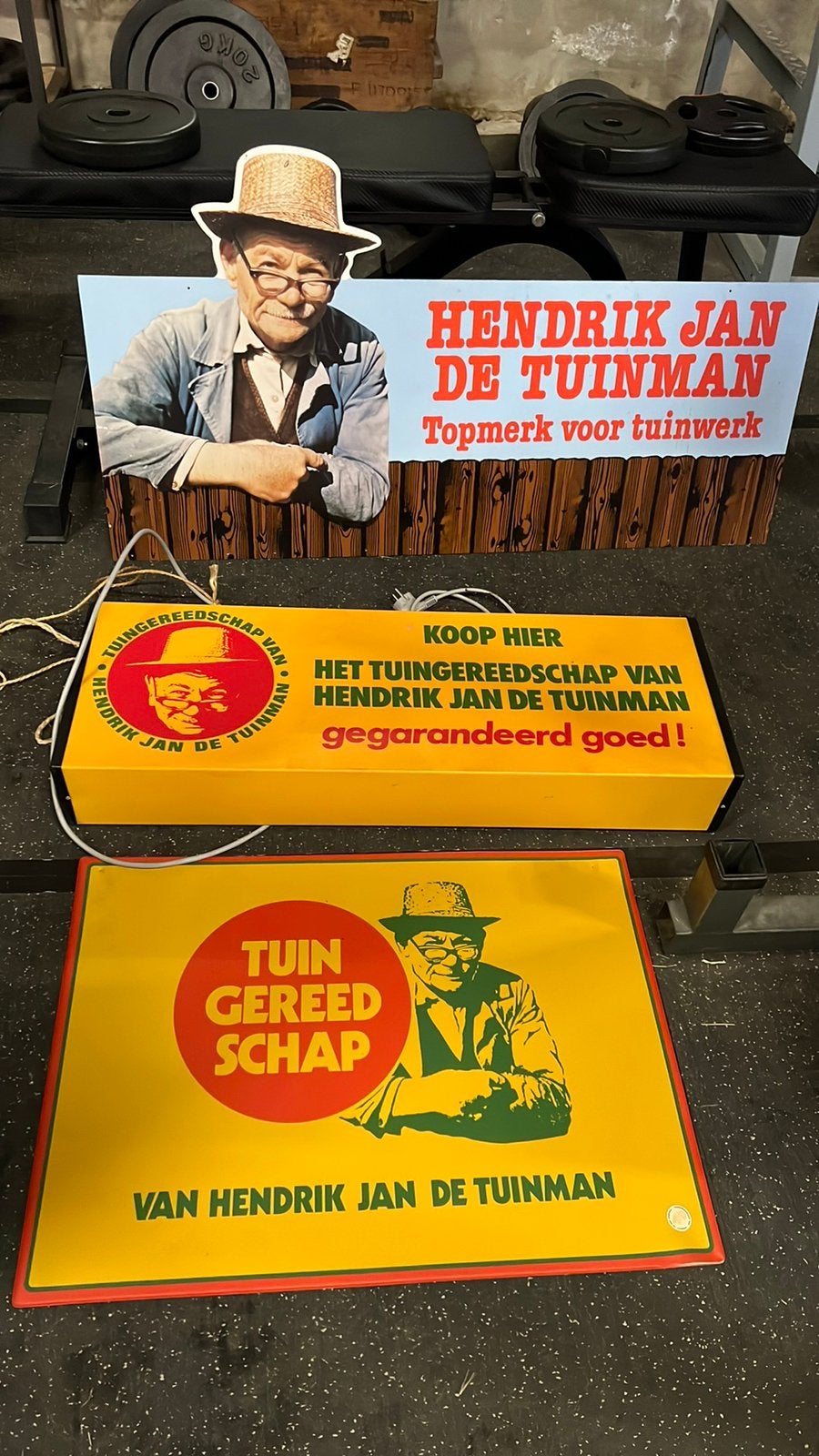 Hendrik jan de tuinman lichtbak plus borden ., Ophalen of Verzenden, Gebruikt, Lichtbak of (neon) lamp