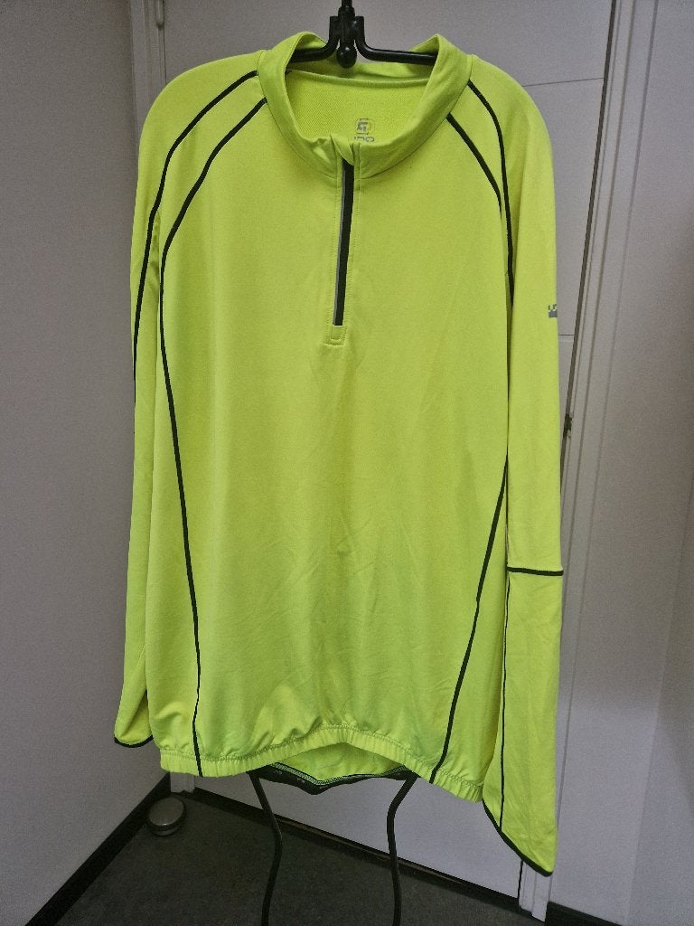 INQ fel geel wielershirt met lange mouwen, maat XL, Sport en Fitness, Ophalen of Verzenden, Zo goed als nieuw, Kleding