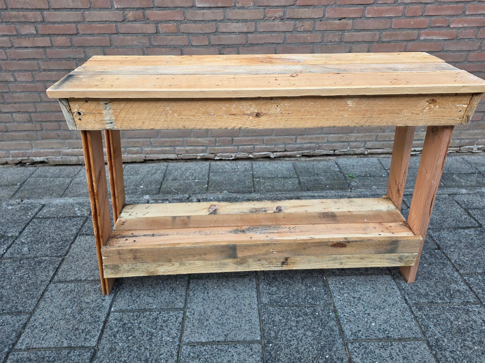 Robuuste houten sitetable, Tuin en Terras, Ophalen, Gebruikt, Rechthoekig, Hout