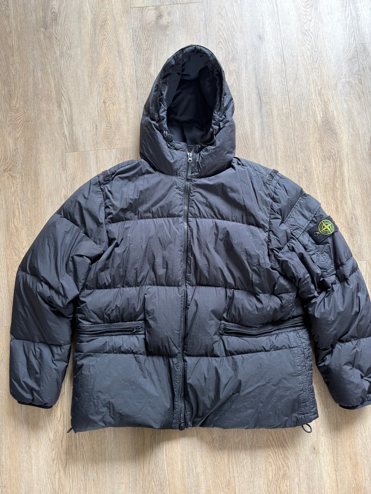 Stone Island Garment Dyed Crinkle Reps R-NY Down Jas XXL, Ophalen of Verzenden, Zo goed als nieuw, Overige maten, Zwart