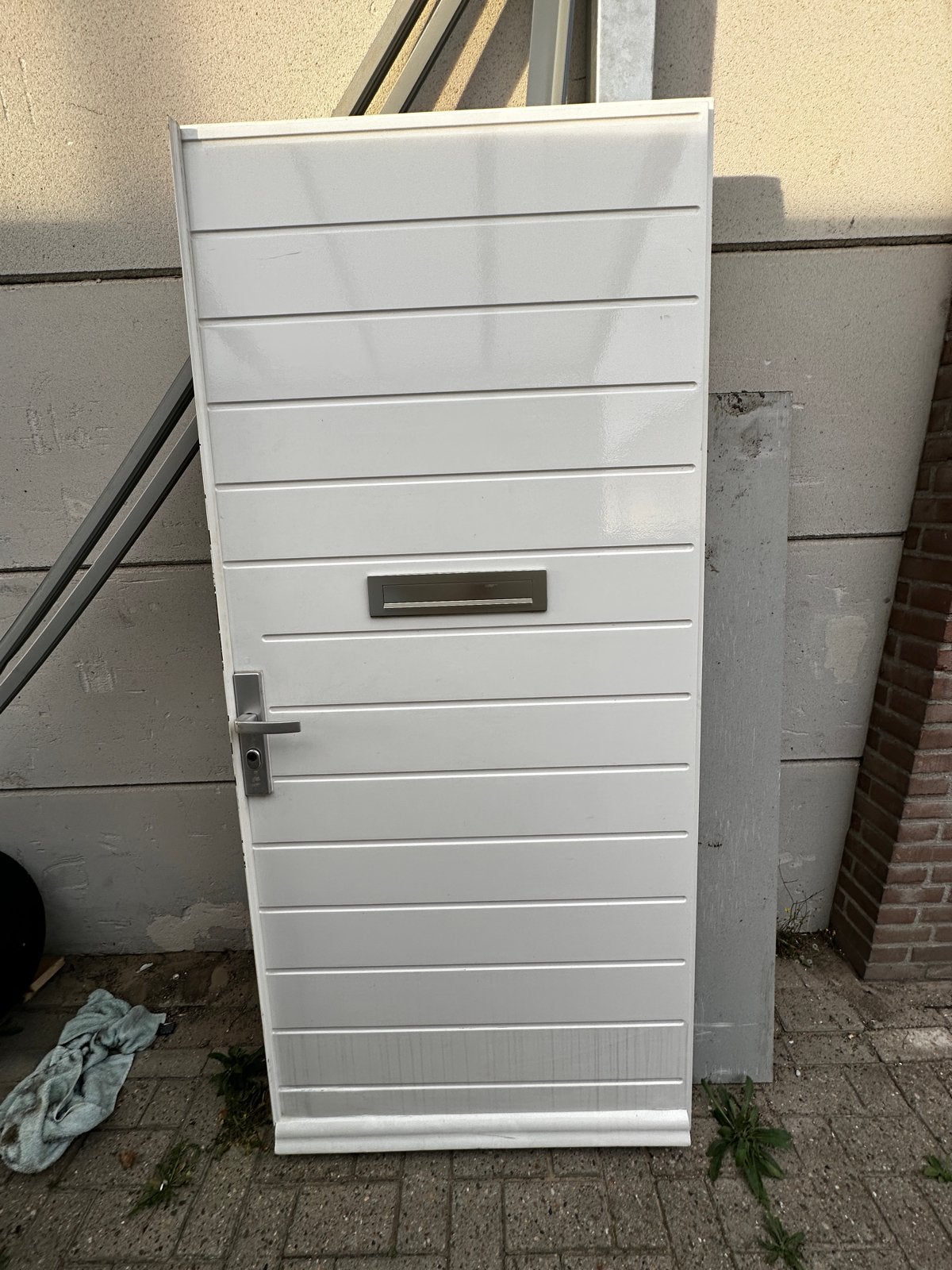 Buitendeur 201,5x93 met 3-punts sluiting en veiligheidsbesla, Ophalen, Gebruikt, 80 tot 100 cm, Buitendeur